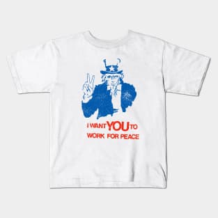 Vintage Uncle Sam Peace Sign Kids T-Shirt